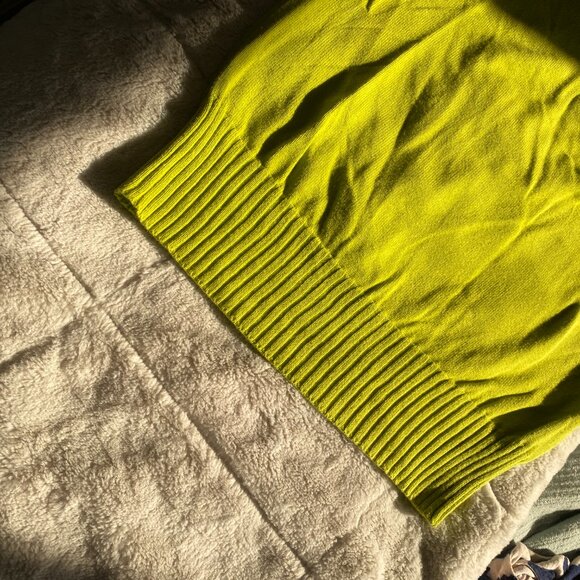 Lafayette 148 Lime Green Cowl neck knitted top - Picture 2 of 8